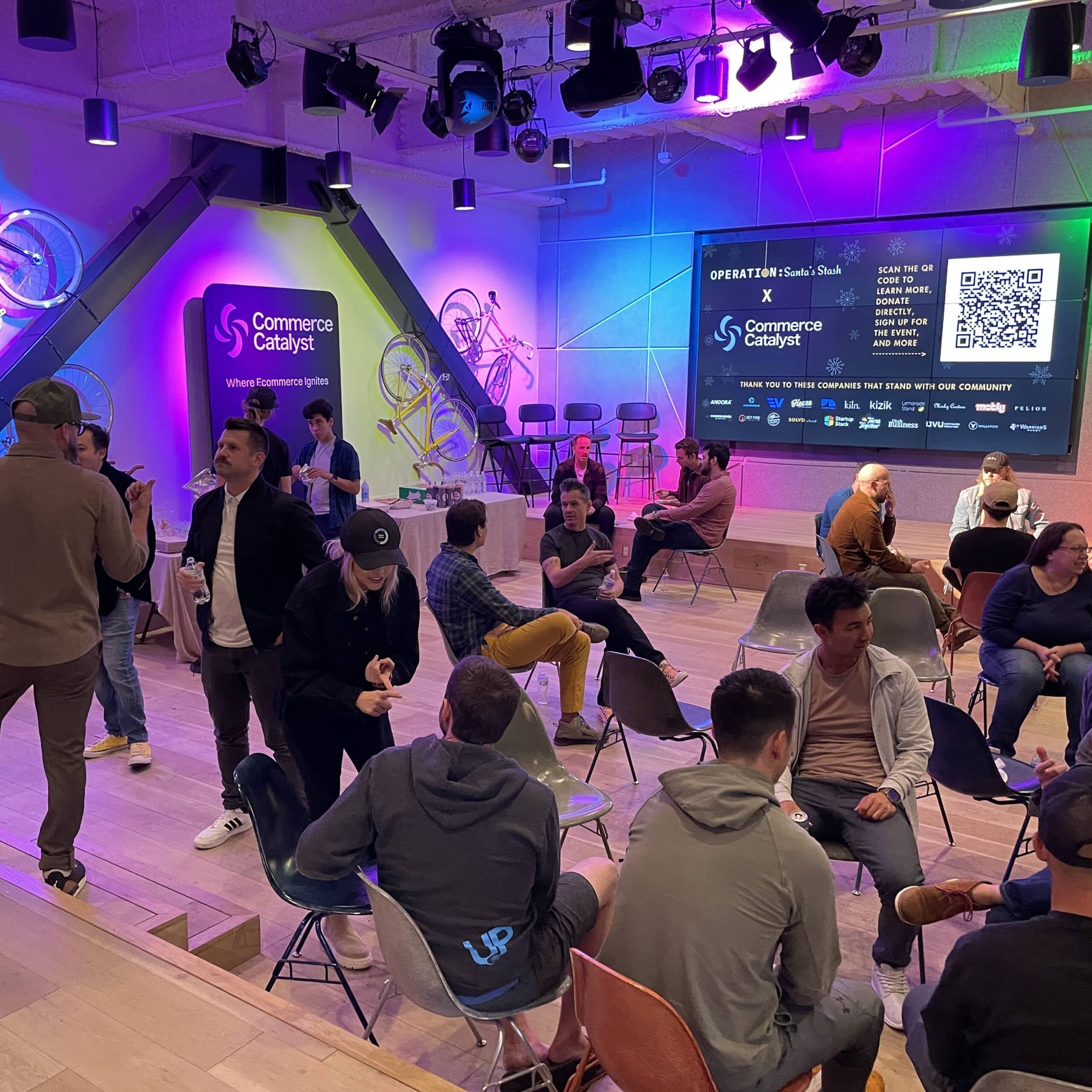 Guests mingling at a Commerce Catalyst meetup